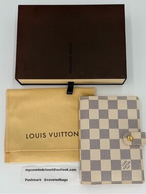 Authentic LV Damier Azur Canvas Agenda PM Full Set w/Box and Dust Bag Excellent!